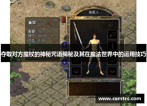夺取对方魔杖的神秘咒语揭秘及其在魔法世界中的运用技巧